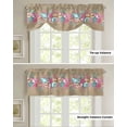 thumbnail image 4 of Tie Up Valance Curtain for Kitchen,Summer Marine Life Pink Starfish Rod Pocket Short Curtains Adjustable Tie-Up Shade Valances,Shell Coral on Linen Window Treatment for Bathroom Living Room Bedroom, 4 of 8