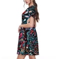 thumbnail image 2 of Vsdgher Paisley pour Femmes Été 2025 Robes Midi Maxi Décontractées Légères Manches Courtes Col Rond Robe de Plage, 2 of 6