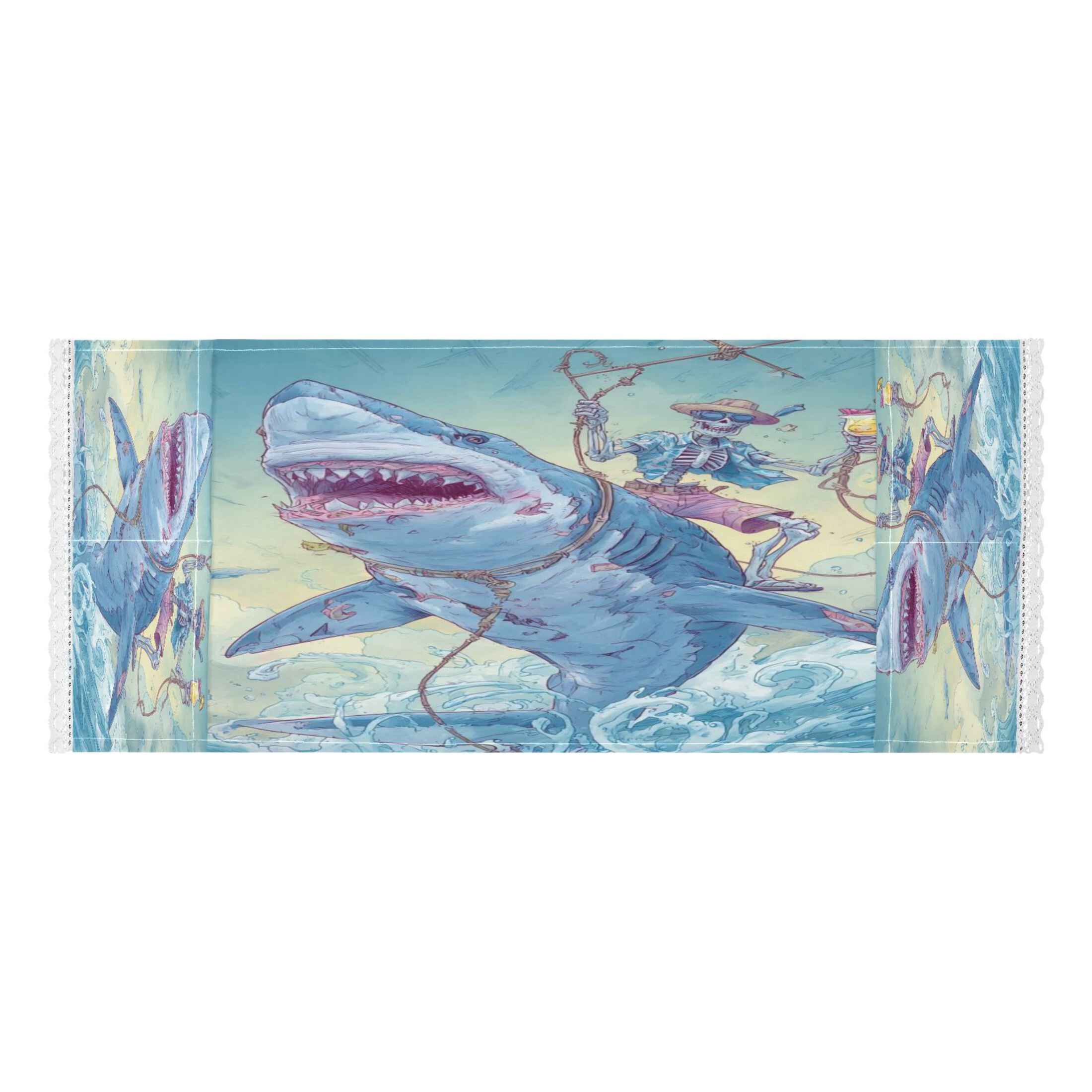 Wobogo Skull Shark Washing Machine Cover Dustproof Washer Dryer Cover Waterproof Laundry Room Decorative Protector