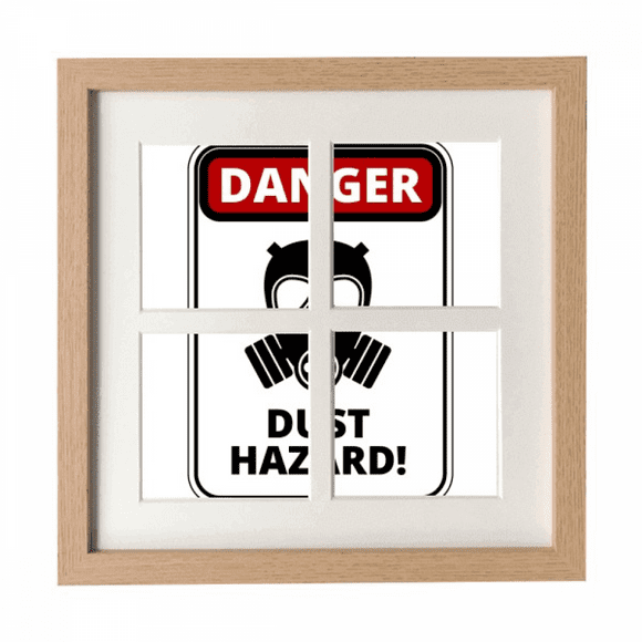 Danger Symbol Dust Hazard Warning Signs Frame Wall Tabletop Display 4 Openings Picture