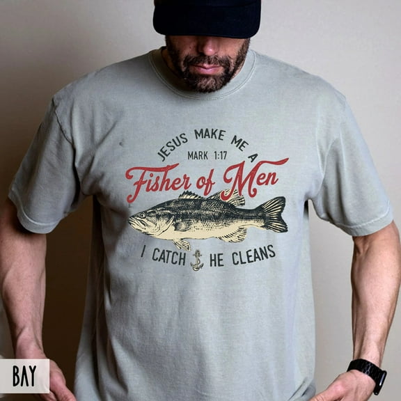 Unisex T-Shirt FISHER OF MEN Unique Fish Pattern & Faith Message