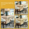 thumbnail image 5 of Gymax Swivel Tufted Bar Height Pub Chairs with Rubber Wood Legs, Beige (Set of 2), 5 of 9