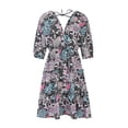 thumbnail image 3 of Robe d'Été pour Femmes 2024 Mode Grande Taille Col en V Manches Courtes Imprimé Robe Ample Manches Courtes Col en V Robe 50 % de Réduction!, 3 of 5