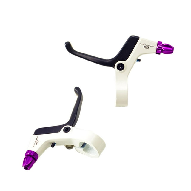 koolsoo Kids Brake Lever 2Pcs Handbrake Short Grip Child Bike Brake Lever Set White Violet