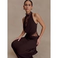 thumbnail image 5 of Lace Hollow Out Backless Sexy Maxi Dress Women Gown Elegant Sleeveless High Waist Ruched Bodycon Club Party Long Dress, 5 of 23