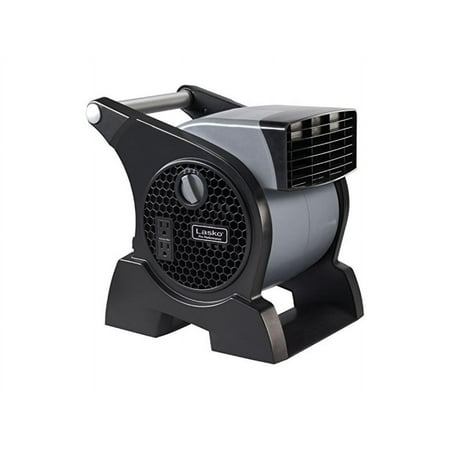 Lasko - Pro-Performance High Velocity Case Utility Fan with Integrated Power Outlets - Gray/Black