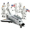 Die-cast Metal Space Shuttle with Astronaut Figures (Set Includes 1 Metal Die-cast Pull and Go Space Shuttle 7 Long with 12 Astronaut Toy Figurines 3 Tall)