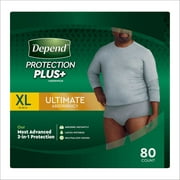 Depend Protection Plus Ultimate Underwear for Men, X-Large, 80 Count