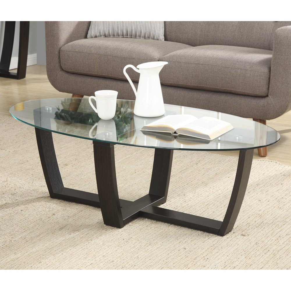 Convenience Concepts Newport Glass Top Coffee Table