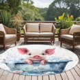 thumbnail image 5 of 8ft Washable Large Round Rug, Pig Taking Non-Slip Circle Area Rug for Living Room Dining Room, A Bath Indoor Floor Mat for Home Decor, 5 of 9