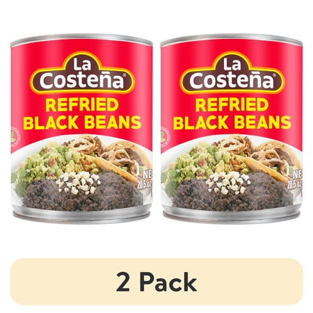 (2 pack) La Costeña Canned Refried Black Beans, 20.5 oz