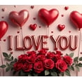thumbnail image 4 of LUUFILx I Love You Valentines Day Romantic Backdrop Banner Decoration Photography Props Party Supplies Background Valentine's Day Decor Wedding, 4 of 8