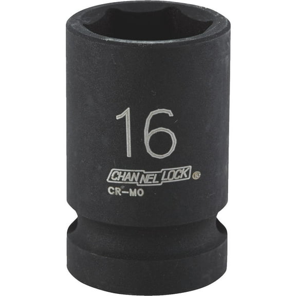 Channellock Drive Shallow Metric Impact Socket - Steel - 1 oz, Multicolor