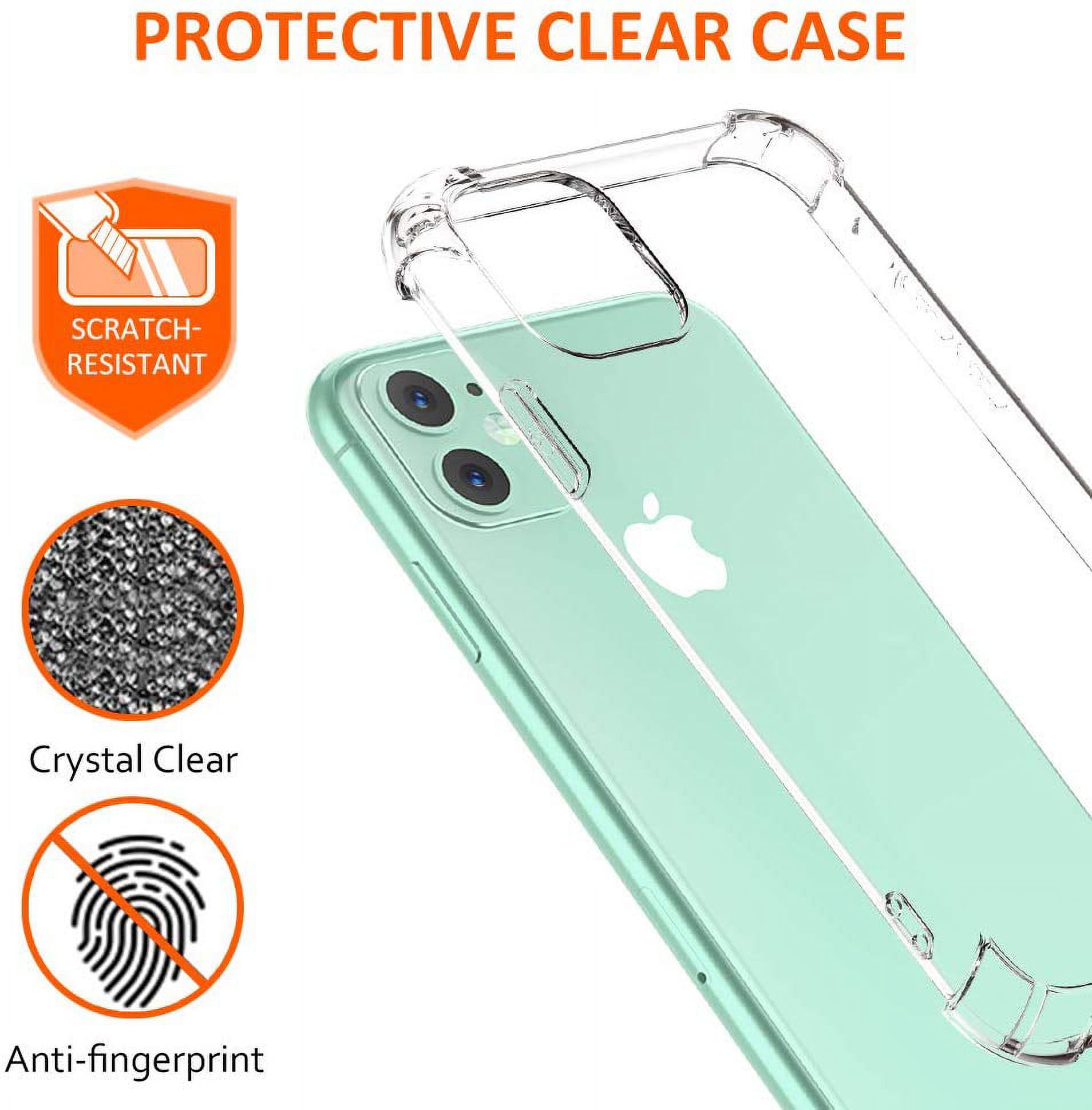 Njjex iPhone 11 / iPhone XR / iPhone 12 Pro Max Case, Njjex iPhone 11 Crystal Clear Shock Absorption Technology Bumper Soft TPU Cover Case For Apple iPhone 11, 12 Mini, 12 Pro Max - image 4 of 6