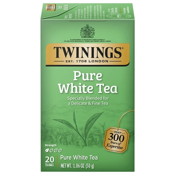 Twinings Pure White Tea Light Fresh Tea Bags, 20 Count Box