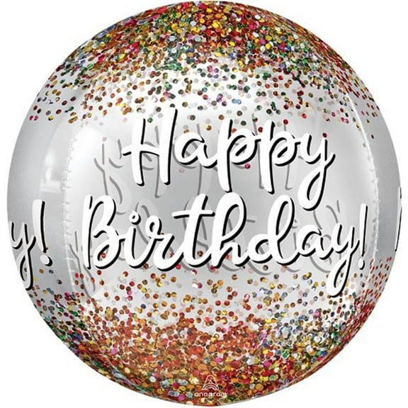 Birthday Confetti Orbz Balloon 16"