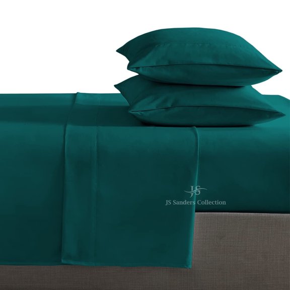 4 Piece Sheet Set 100% Egyptian Cotton Bed Sheets 1000 Thread Count Luxury Hotel Quality Sheet Set Italian Finish Premium Sheets Long Staple Fits Up to 18 Inch Deep Pocket (Queen, Teal)