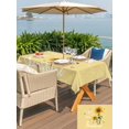 thumbnail image 4 of Outdoor Tablecloth with Umbrella Hole and Zipper, Yellow Sunshine Sunflower Rectangle Table Cloth 54x80 Inch Waterproof Tablecloth, Pastoral Bees Farmhouse Floral Picnic Table Cover for Patio Camping, 4 of 7