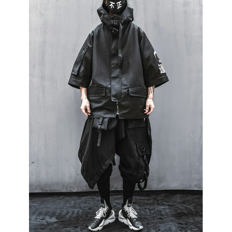 Niepce Inc Japanese Streetwear Zip Up Hooded Black Men's Niepce Inc Japanese Streetwear Zip Up Hooded Black Men's