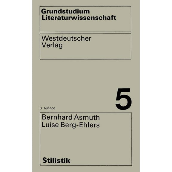 Grundstudium Literaturwissenschaft Stilistik, Book 5, (Paperback)