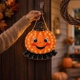 thumbnail image 6 of Halloween Light Up Pumpkin Hanging Door Decor, Halloween Jack-o'-lantern Wall Ornament, Halloween Decorations for Autumn Harvest and Halloween Party Home Decor,12x13Inch, 6 of 8