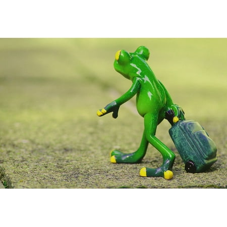 LAMINATED POSTER Go Away Holdall Travel Farewell Frog Luggage Poster Print 24 x
