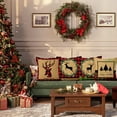 thumbnail image 4 of Christmas Pillow Covers Set of 4 20x20 inch, Red Buffalo Check Plaid Throw Pillow Covers Elk Deer Pillowcase Christmas Decorations Rustic X-mas Tree Cushion Case for Farmhouse Outdoor Yard, 4 of 5