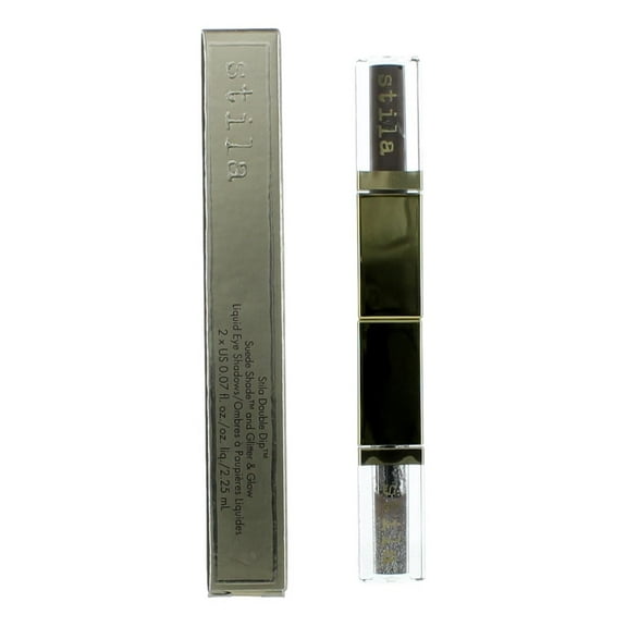 Double Dip Suede Shade and Glitter and Glow Liquid Eye Shadow - Grey Fox by Stila for Women - 2 x 0.07 oz Eye Shadow