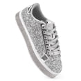thumbnail image 4 of LUCKY STEP Platform Sparkly Fashion Sneakers Glitter Walking Shoes,Silver,Womens, 4 of 5