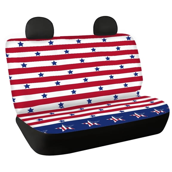 Chririnla American Flag Print Stretchy Bench Seat Covers for Automotive Interior, Non-Slip Car Back Seat Cover Easy to Install Car Seat Covers