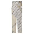 thumbnail image 5 of Abstract Beige Grid Pattern Winter Female Pants Flannel High Waist Women Pants Lady Warm Straight Leg Plush Trousers, 5 of 7