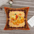 thumbnail image 6 of 4pcs Fall Throw Pillow Covers 18x18 Inch Pumpkin Buffalo Check Plaid Autumn Harvest Farmhouse Decorative Pillow Cover Cotton Linen Scarecrow Maple Leaves Sunflower Pillow Cases Square for Porch, 6 of 6