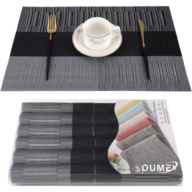 Juego de 6 manteles individuales MACHAO PVC lavables antideslizantes 45 cm x 30 cm