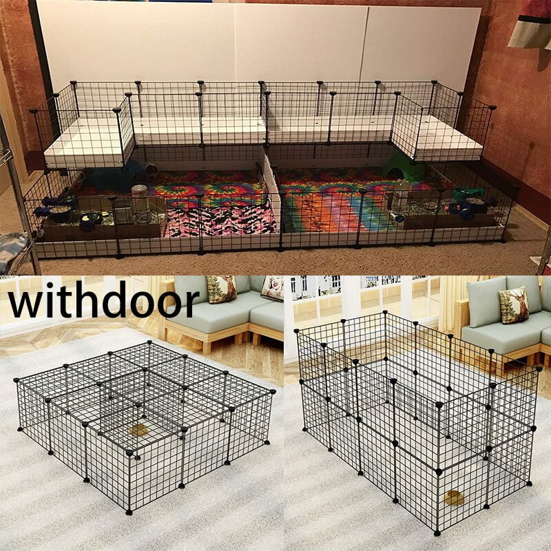 Tespo Pet Playpen Animal Fence Cage DIY Exercise Pen Crate Kennel Hutch for S... 