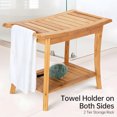 thumbnail image 3 of chair,Indoor With Towel Stool Bedside Caddy Natural Bench Chair -slip, 3 of 6