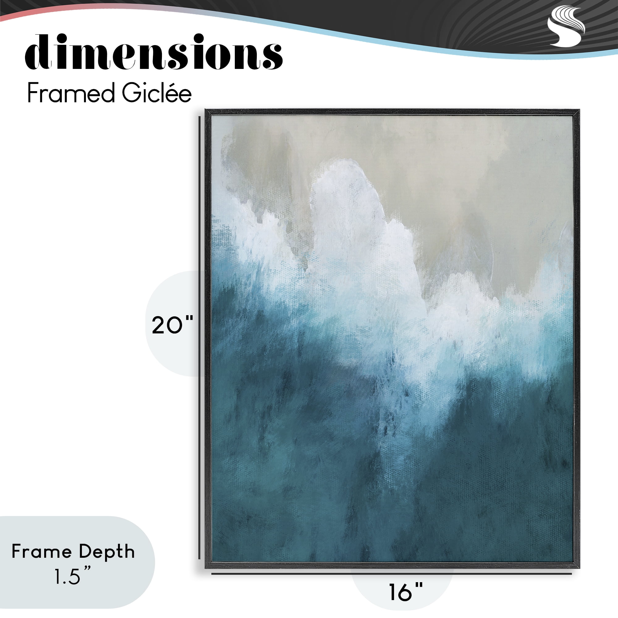Stupell Industries Aerial Tide Abstraction Black Framed Giclee Art, design by Denise Brown