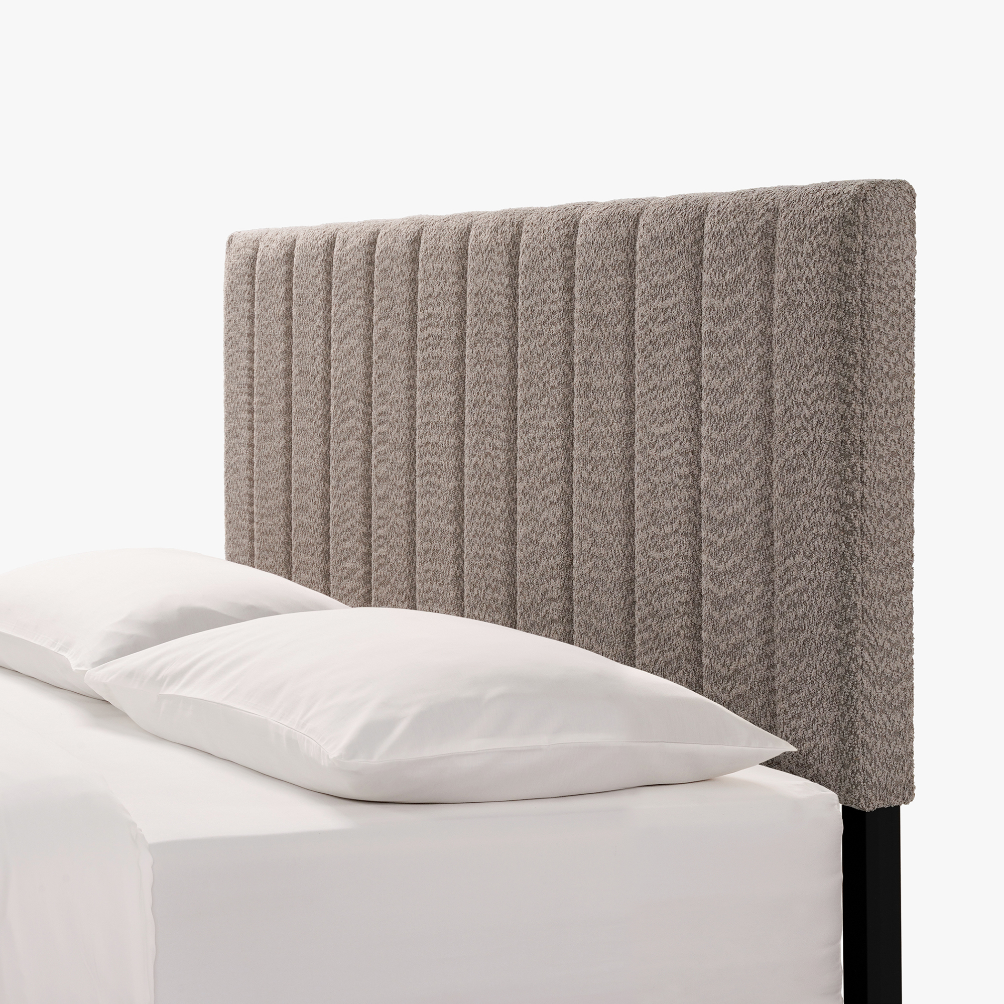 Queen Size Bed Frame, Upholstered Platform Bed Frame with with Tufted Headboard, Gray