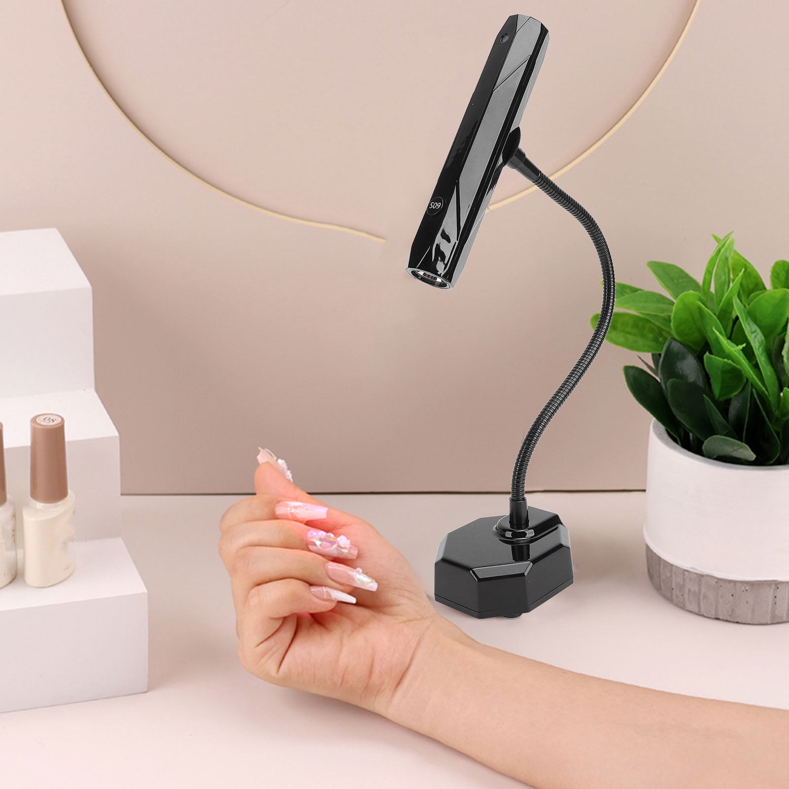 BIMZUC Touch Nail Lamp Rechargeable Cordless LED Gooseneck Gel Curing Dryer Lamp with Timer Professional Nail Art Tools for Home (7.87 inches / 20 cm) [cite: 1, 12]