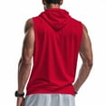 thumbnail image 5 of ZCFZJW Men's Workout Hooded Tank Tops Lightweight Full Zip Up Sleeveless Gym Shirts Muscle Cut Off T Shirt Bodybuilding Hoodies Red L, 5 of 8