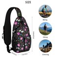 thumbnail image 5 of Floral Crossbody Sling Backpack for Womens Causal Sling Bag with Adjustable Shoulder Straps for Travel Hiking Chest Bag Daypack Anti-theft Purse, 5 of 6