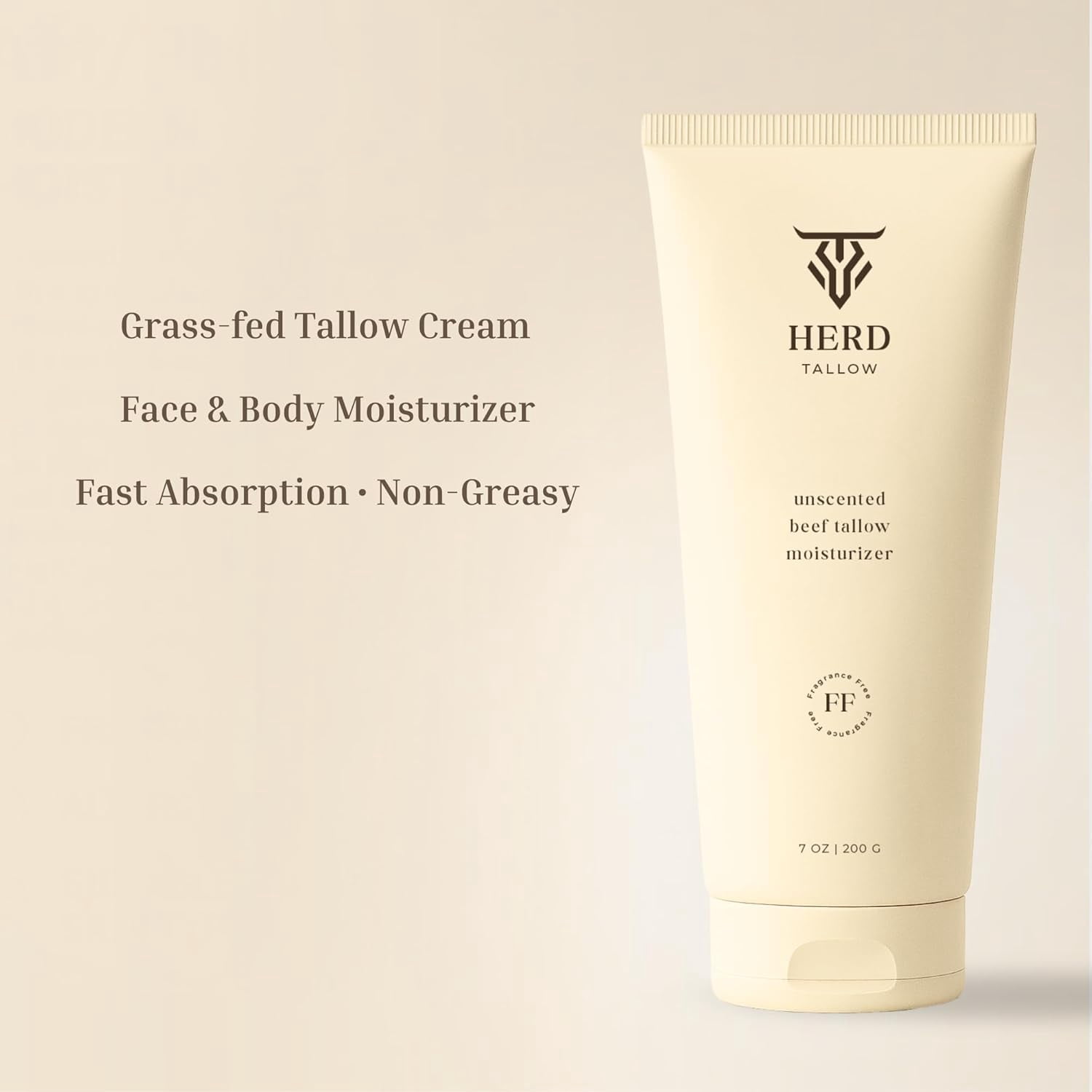 Herd Tallow Beef Tallow Moisturizer 7oz Lavender + Balsam – Grass-Fed Tallow Face & Body Cream with Manuka Honey, Oat & Hyaluronic Acid – Calming, Hydrating Balm for Dry, Sensitive Skin