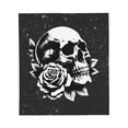 thumbnail image 2 of 80x60 inches Soft Flannel Blanket for Couch Cozy Warm Plush Blanket Lightweight Fleece Throw Blanket Gift for Women Mom Dark Aesthetic Decor for Bedroom Living Room Dormitory, Black, Skull Roses, 2 of 9