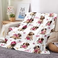 thumbnail image 2 of Dogs Throw Blanket Cute Puppy Throw Blanket Flannel Fleece Throw Blanket Pug Dogs Throw Blanket Funny Pet Dogs Blanket Cozy Fuzzy Plush Throw Blanket for Animal Lovers 50" X 60", 2 of 6