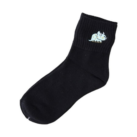 

1 Pair Woman Socks Cotton Animal Embroidery Comfortable Casual Hosiery