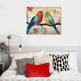 thumbnail image 4 of Nawypu  Colorful Bird Wall Art Watercolor Animal Parrot Picture Canvas Prints Two Love Birds on Branch for Living Room Bathroom Bedroom Decor Framed Office Home Walls Decoration, 4 of 4