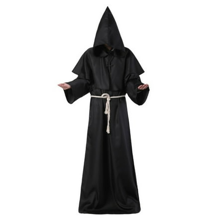 Christian Priest Robe Coat Unisex Halloween Cloak Fancy Dress Party Costume