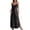 Black, variant on Womens Fashion Satin Spaghetti Strap Maxi Dress V Neck Sleeveless Side Slit Flowy Long Dresses Elegant Silky Cocktail Party Evening Gown for Summer, Size S-2XL