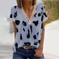 thumbnail image 2 of Birdeem Mode Femmes Été Col en V Dentelle Patchwork Manches Courtes Haut Blouse Aguichant, 2 of 8
