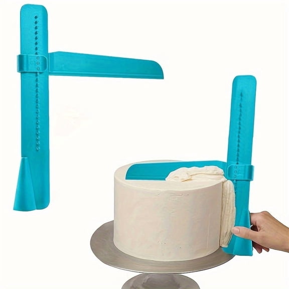 Cake Decorating Scraper, Adjustable Cake Smoother, Buttercream Frosting Scraper with Measurement Guide, Cake Icing Smoother for Baking and Dessert Decoration