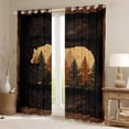 thumbnail image 2 of Homewish Brown Bear Print Blackout Curtains Set of 2 (52x84 Each), Rustic Farmhouse Window Curtains, Teens Kids Adult Men Curtains and Drapes, Living Room Curtains Decor, 2 of 6